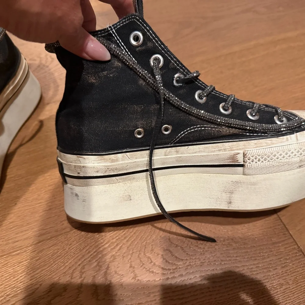 Converse Black Glitter Platform High-Top Sneakers